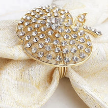 Load image into Gallery viewer, Gold Alloy Rhinestone Apple Ring
