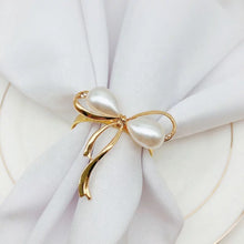 Load image into Gallery viewer, Bow Tie Pearl Gold